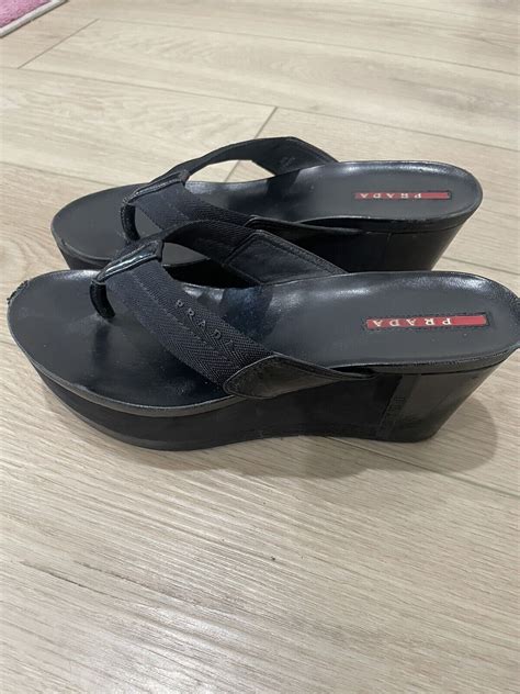 black prada thong|prada wedges for women.